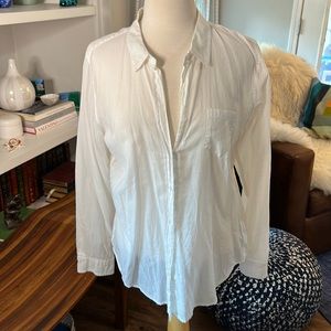 Lilly Pulitzer large white cotton button up shirt